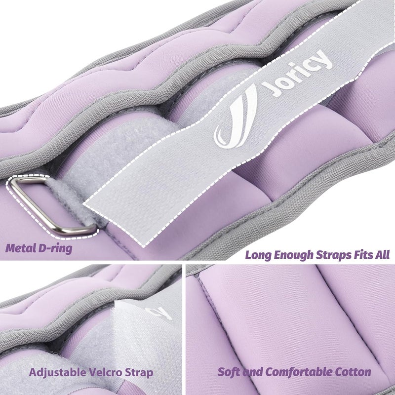 JORICY Adjustable Ankle Weights for Women Men 1/2/3/4/5/6/8/10/12/20 LBS 1 Pair Wrist Leg Arm Weights with Removable Weight Strength Training Weight for Walking Running Fitness Physical Therapy - Image 2